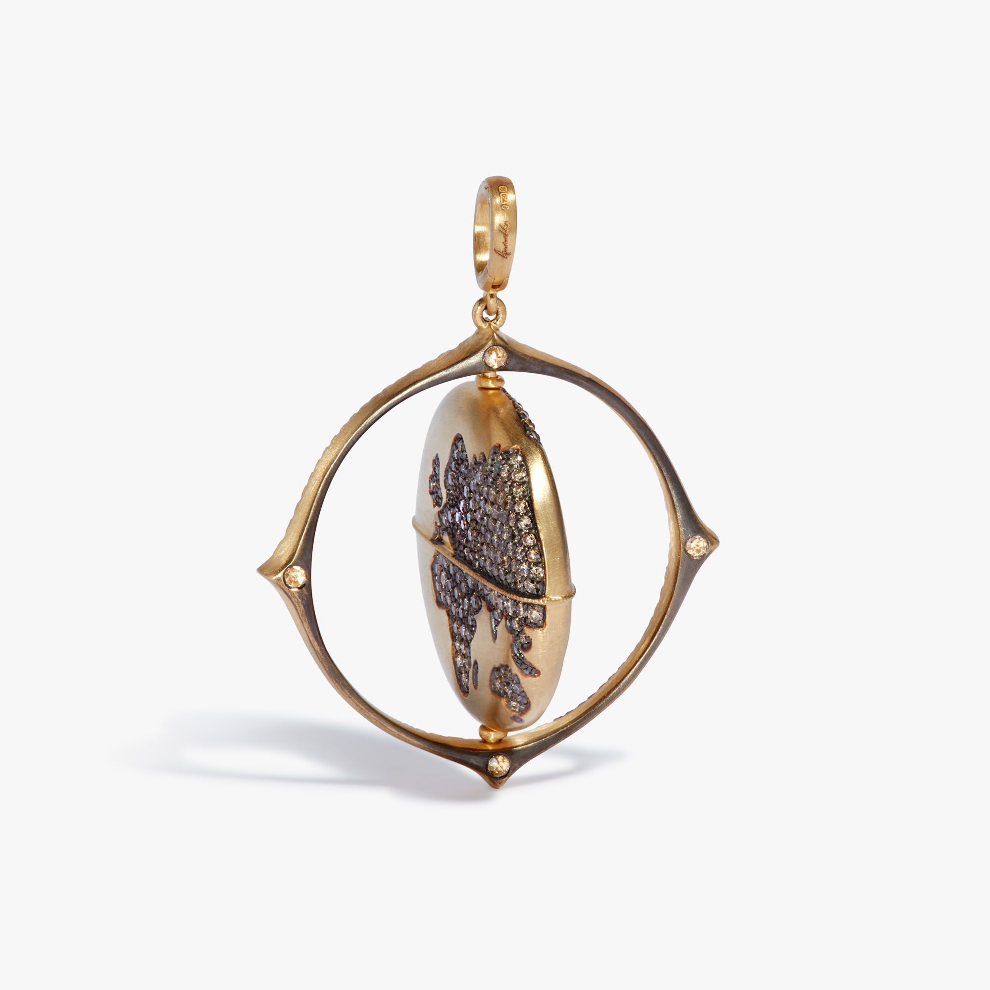 Mythology Spinning Globe Charm Pendant